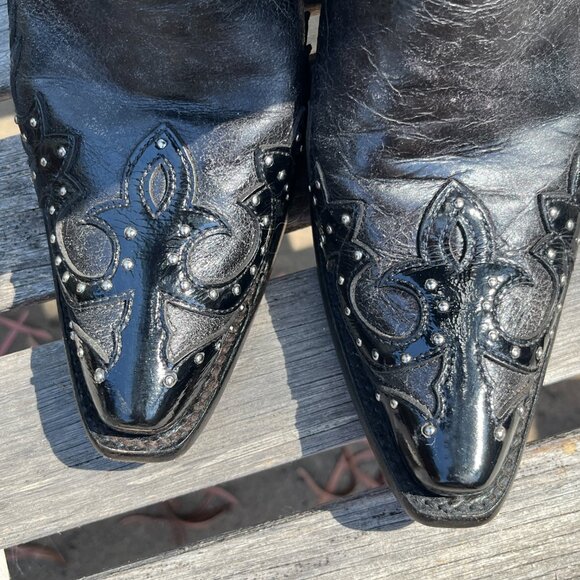 Corral New Women's Studded Overlay Wing Black Boots, Size 9 - Picture 16 of 16